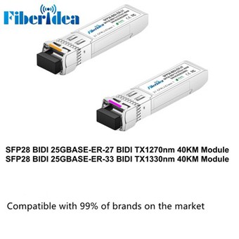 25G SFP28 BiDi TX1270/RX1330nm 40 km LC DDM